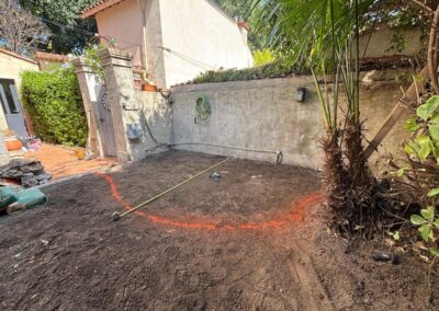 Aménagement extérieur jardin Marseille 12e – Création de la terrasse.
